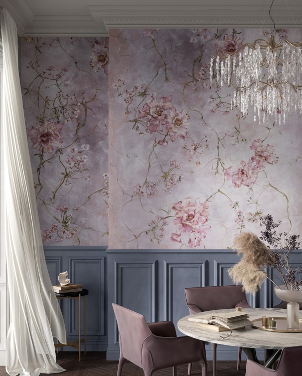 Wonderwall Maiden pastelowa fototapeta glamour w kwiaty