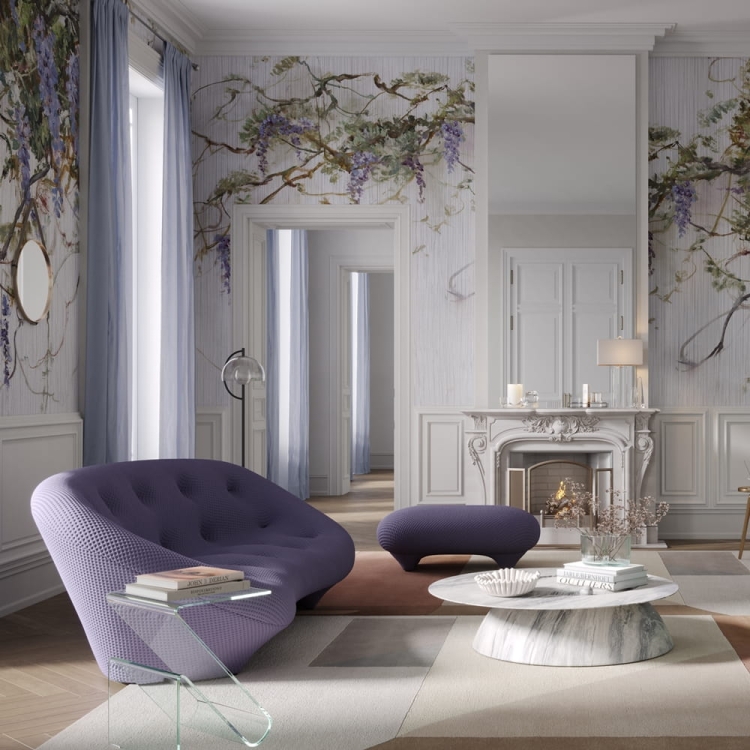 Wonderwall Pastorale fototapeta kwiaty i pnącza wisterii