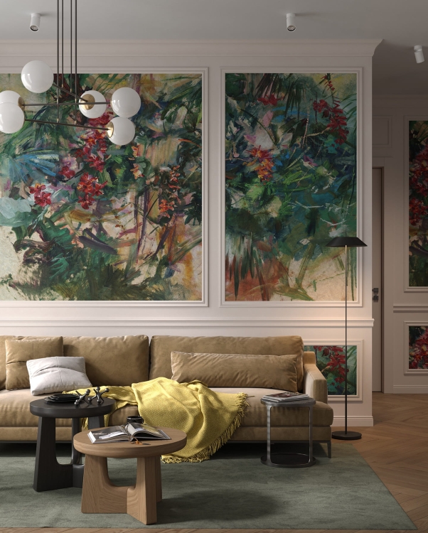 Wonderwall Rivera fototapeta kolorowe tropikalne kwiaty