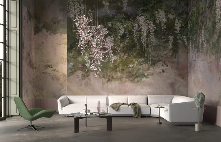 Wonderwall Sophora fototapeta wiszące girlandy kwiatów