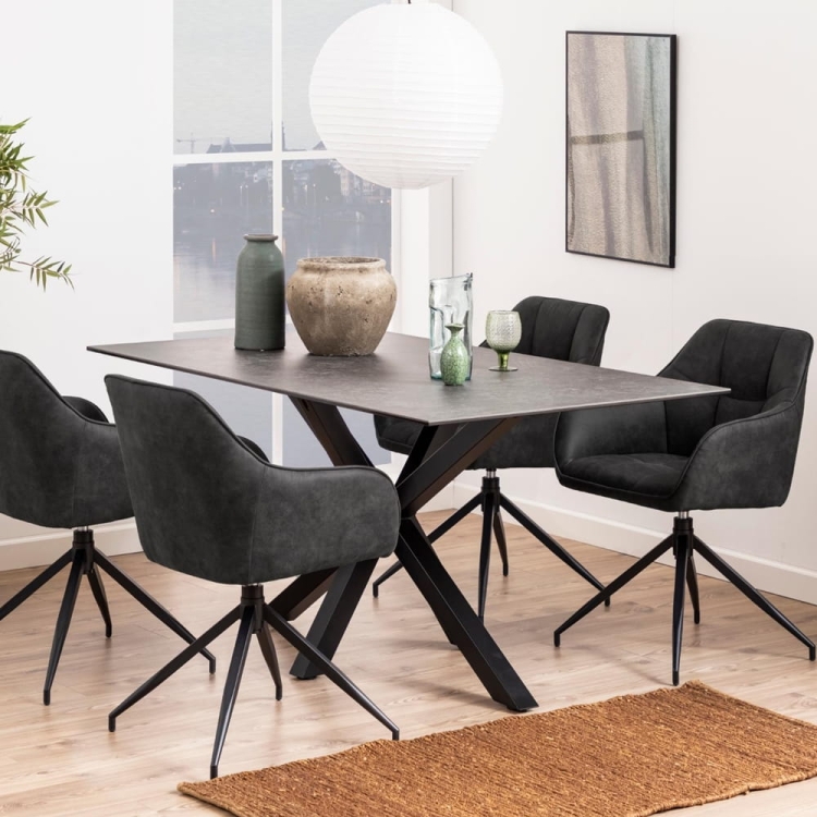 Heaven stół z blatem ceramiczno-szklanym i metalową podstawą