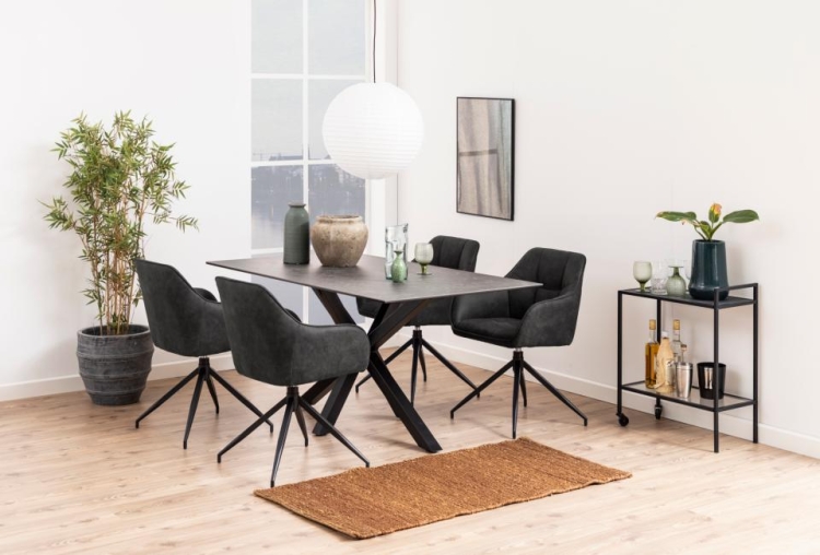 Heaven stół z blatem ceramiczno-szklanym i metalową podstawą