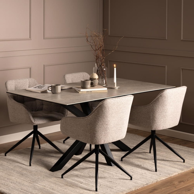 Heaven stół z blatem ceramiczno-szklanym i metalową podstawą