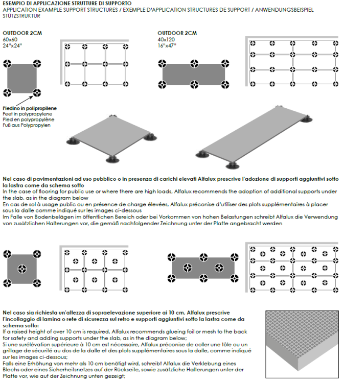 przykładowy montaż gresu 2cm
