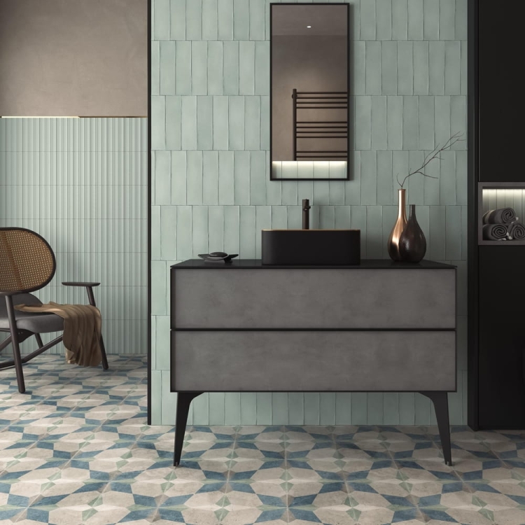 Dune Milano Scala Menta miętowe ryflowane płytki