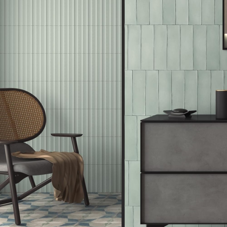 Dune Milano Scala Menta miętowe ryflowane płytki