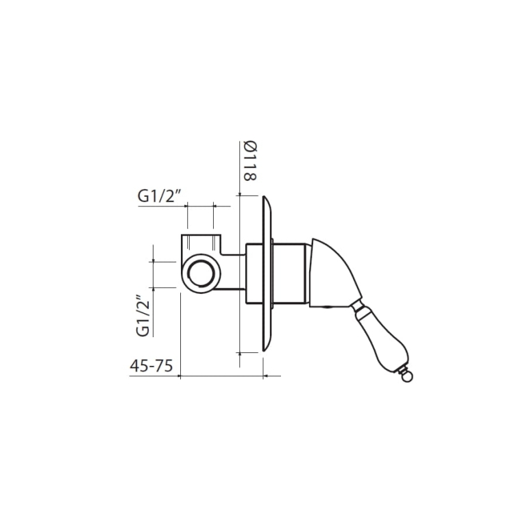 Vedo Vara Bronzo bateria natryskowa podtynkowa w stylu retro