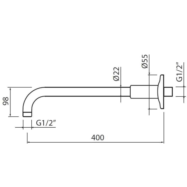 Vedo Round Retro Ramię do deszczownicy