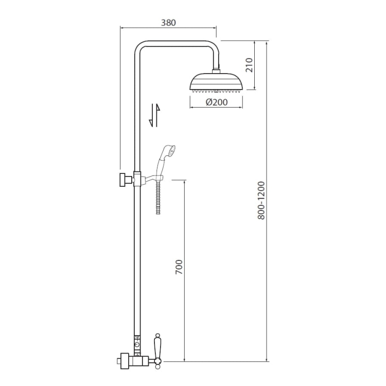 Vedo Etros Bronze kolumna natryskowa