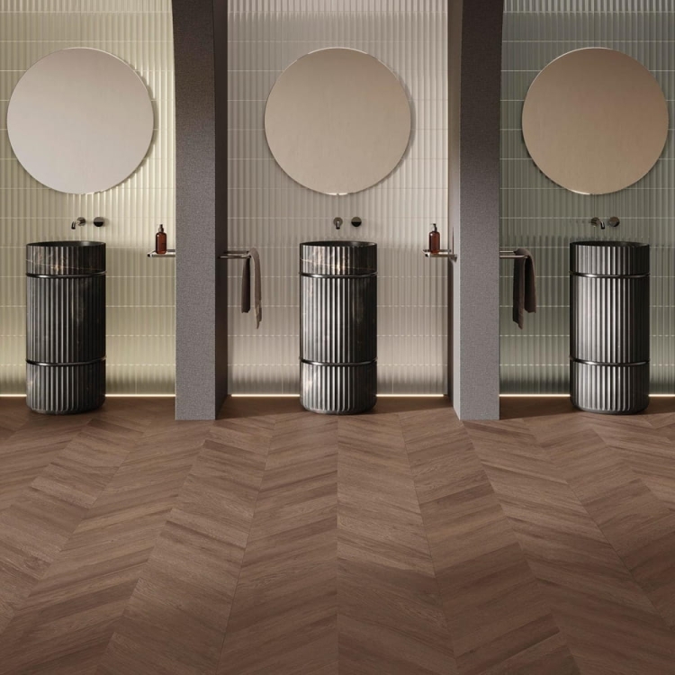 L'Antic Colonial Linkfloor Chevron Brown