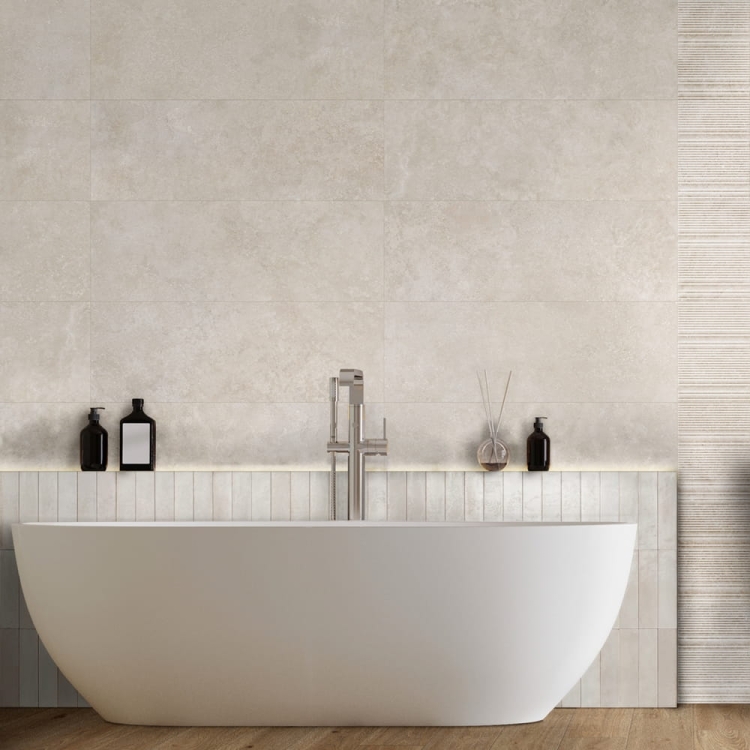 Marazzi Fabula Wall Travertino Cross Bianco