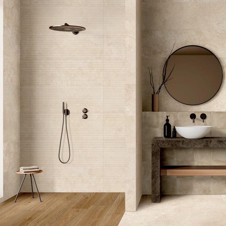 Marazzi Fabula Wall Travertino Cross Beige Struttura Mikado 3D