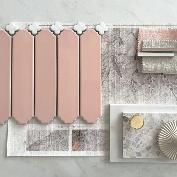 Raw Decor Cecile Pink Połysk różowa mozaika