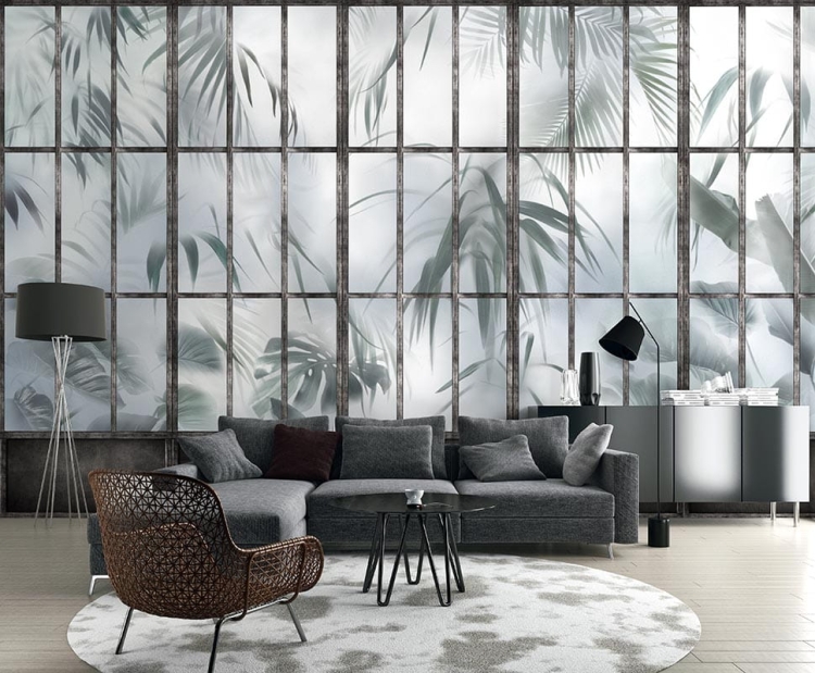 Palmiarnia oryginalna tapeta w liście