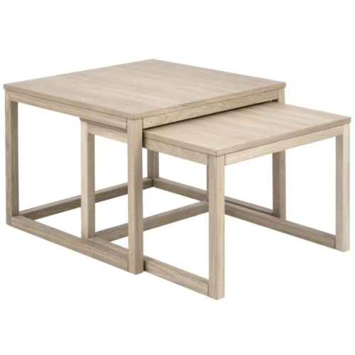 Kornus komplet stolików dębowych bielonych