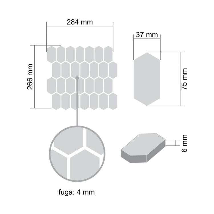 Raw Decor Heksalong Duży Biały HLBS