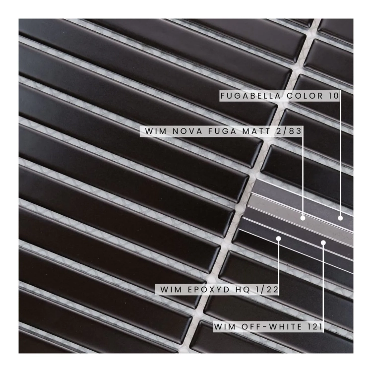 Raw Decor Stick Czarna matowa mozaika uniwersalna