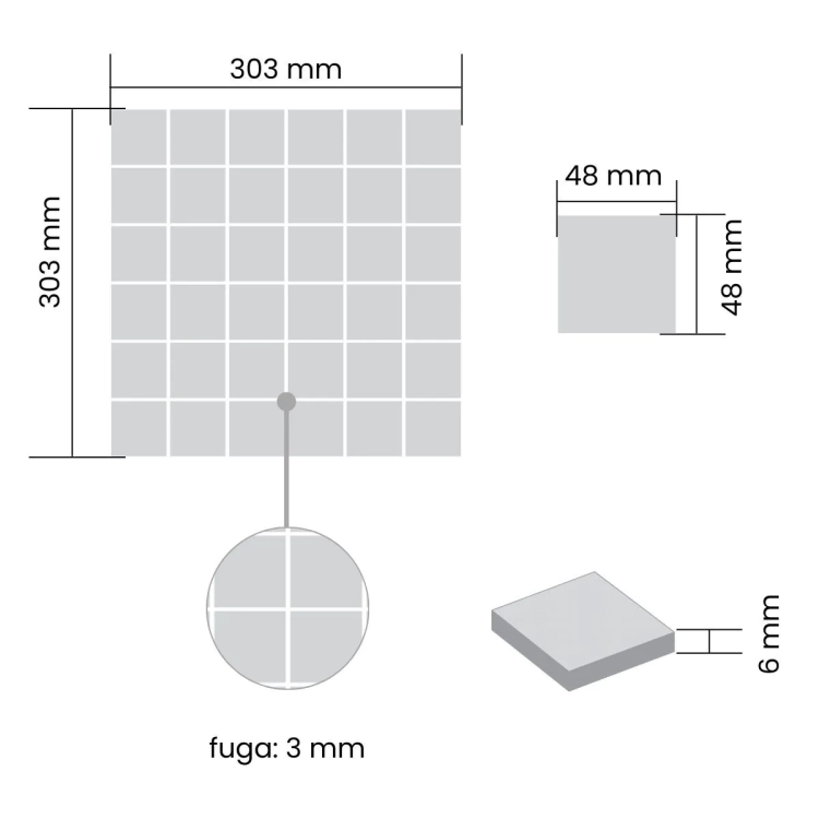Raw Decor Cubic Szachownica matowa mozaika uniwersalna