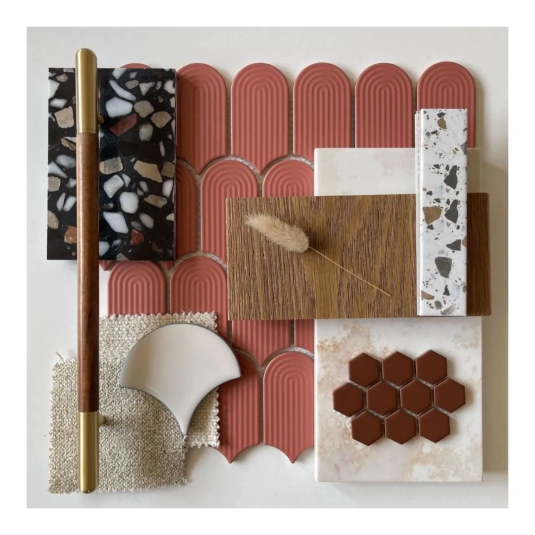 Raw Decor Wave Terracotta Mat LACZM mozaika ścienna