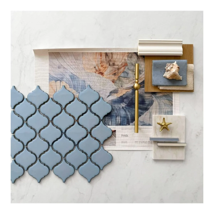 Raw Decor mozaika Arabeska Średnia Baby Blue Połysk