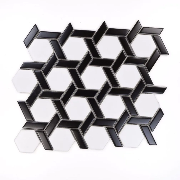 aw Decor Heksagon Stella Black & White Matowy