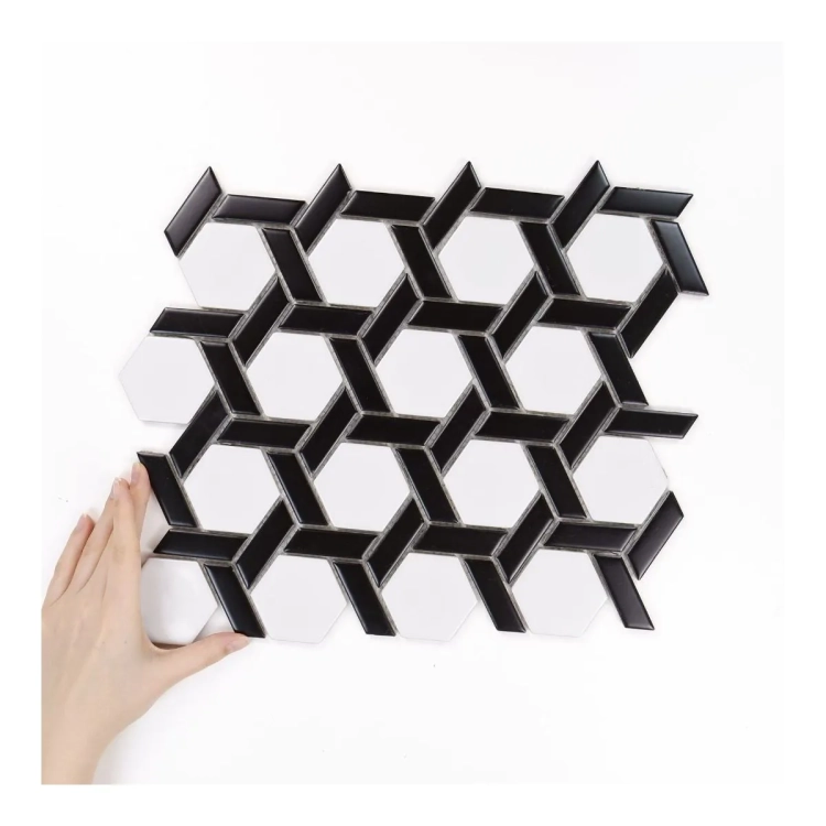 aw Decor Heksagon Stella Black & White Matowy