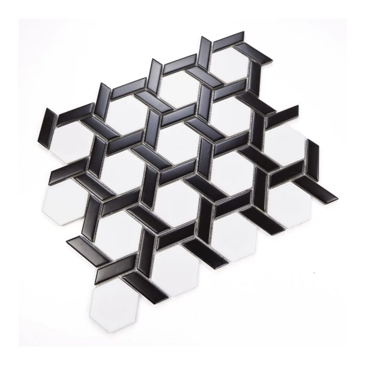 aw Decor Heksagon Stella Black & White Matowy