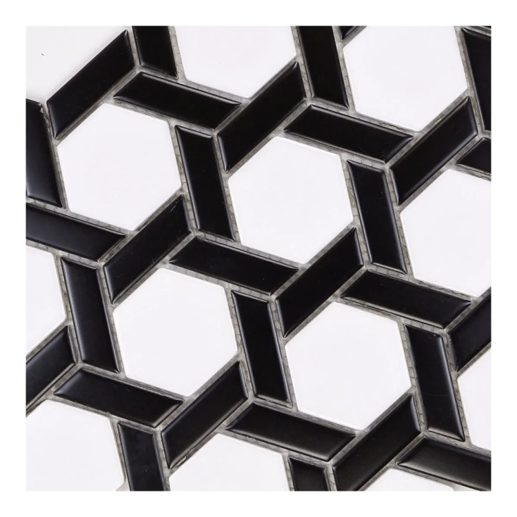 aw Decor Heksagon Stella Black & White Matowy