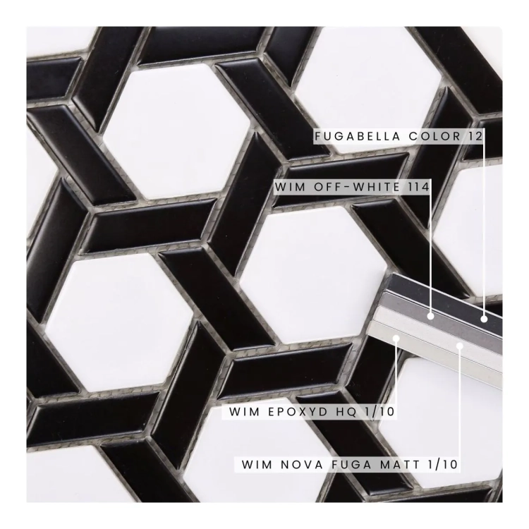 aw Decor Heksagon Stella Black & White Matowy