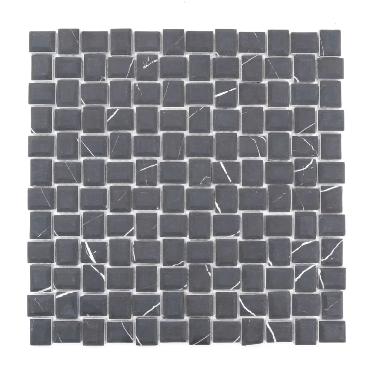 Raw Decor Cube Marble Nero szklana mozaika ścienna czarny mat