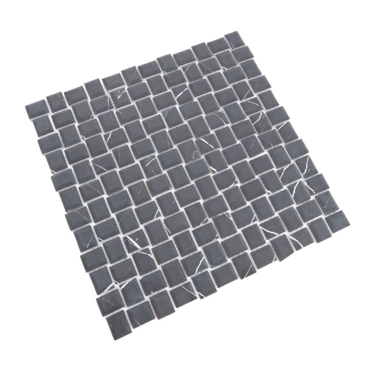 Raw Decor Cube Marble Nero szklana mozaika ścienna czarny mat