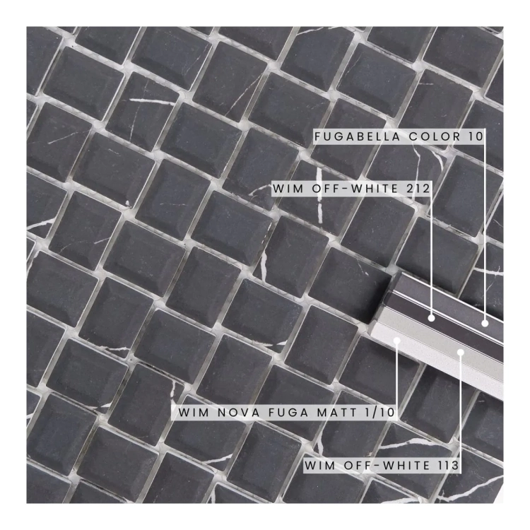 Raw Decor Cube Marble Nero szklana mozaika ścienna czarny mat