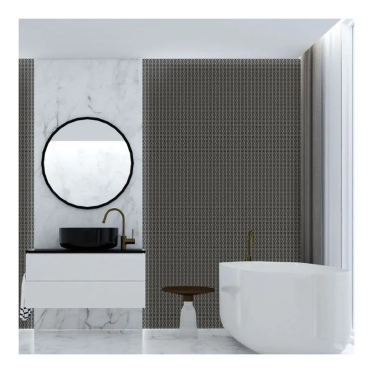 Raw Decor Sparrow Black szklana mozaika ścienna czarny mat