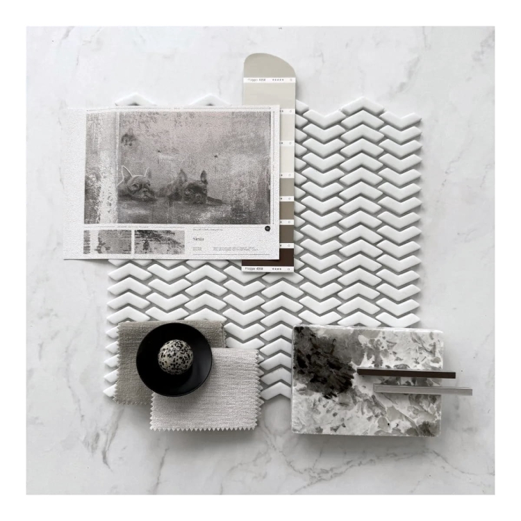 Raw Decor Sparrow White szklana mozaika ścienna biały mat