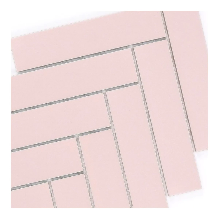 Raw Decor Jodełka XL Pink matowa różowa mozaika