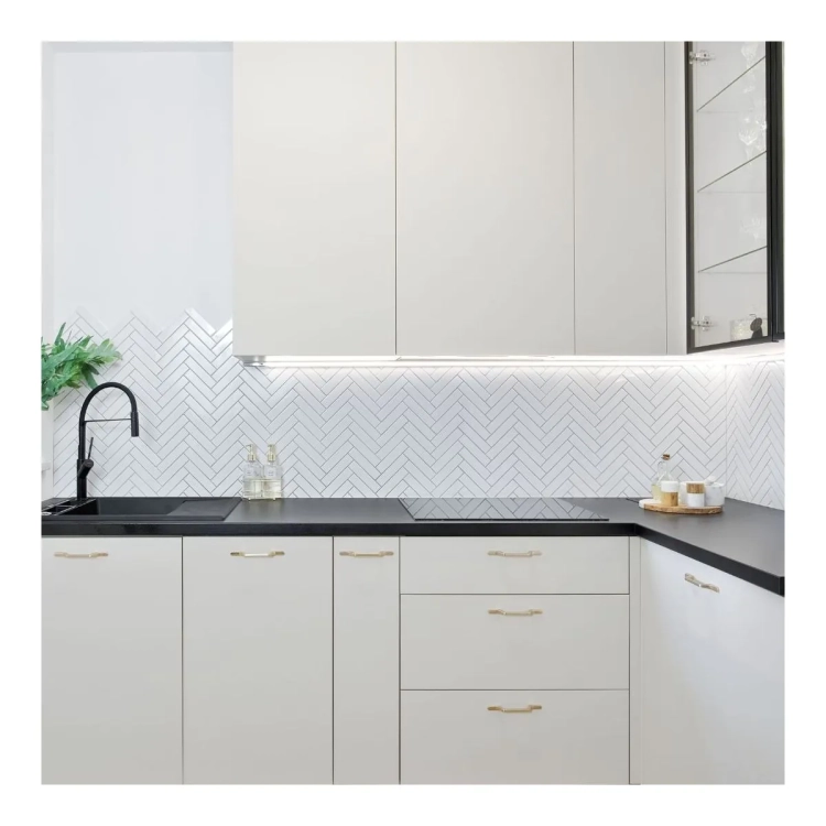 Raw Decor Jodełka XL Biała JDBS mozaika w połysku