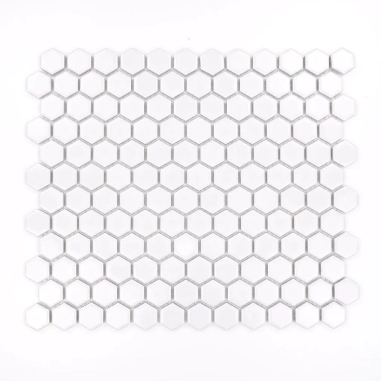 Raw Decor Heksagon Mały Biały Połysk mozaika plastry miodu