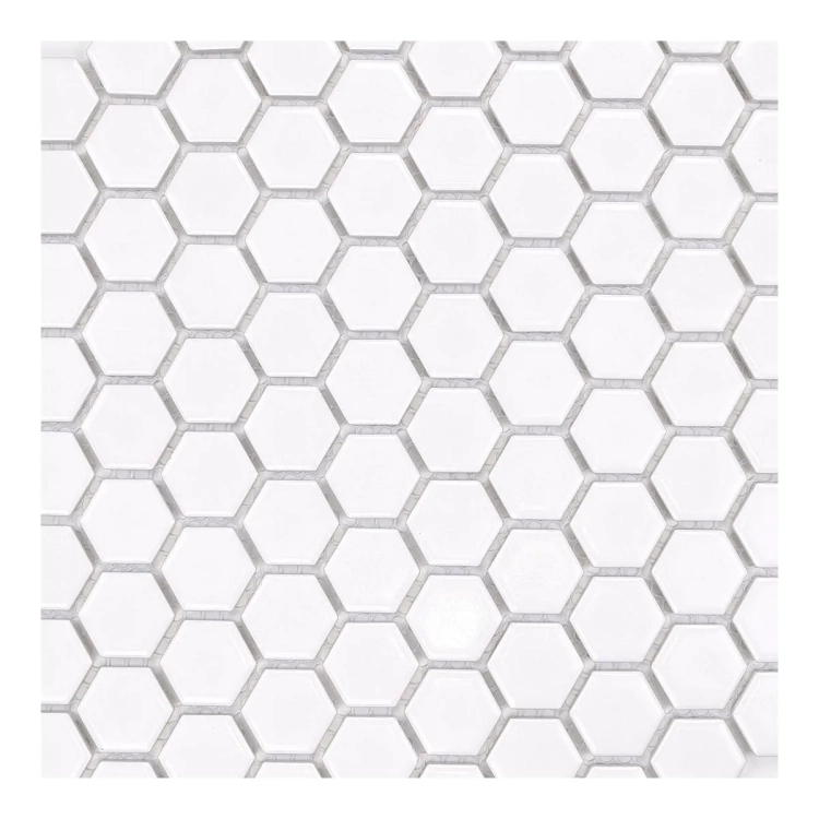 Raw Decor Heksagon Mały Biały Połysk mozaika plastry miodu