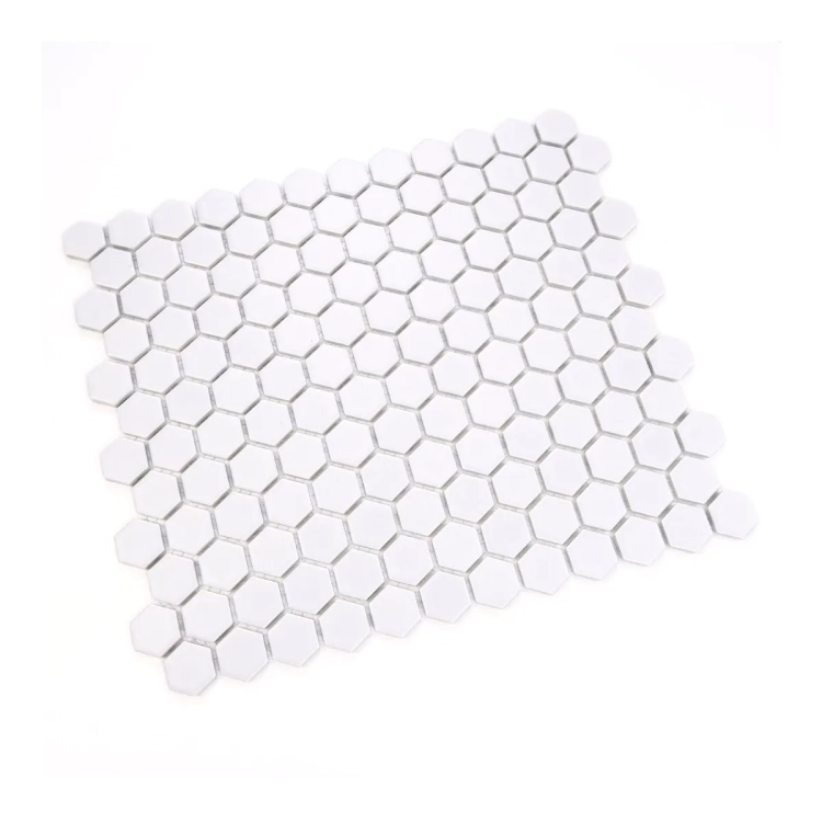 Raw Decor Heksagon Mały Biały Połysk mozaika plastry miodu