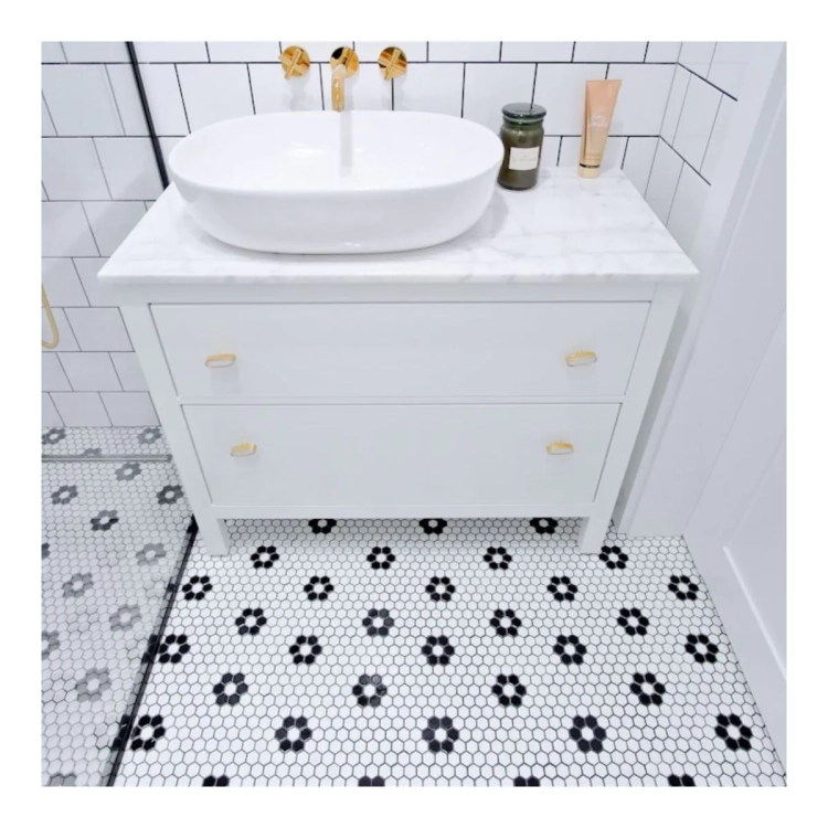 Raw Decor Heksagon Mały Biały Połysk mozaika plastry miodu