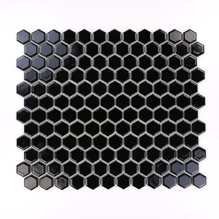 Raw Decor Heksagon Mały Czarny Połysk