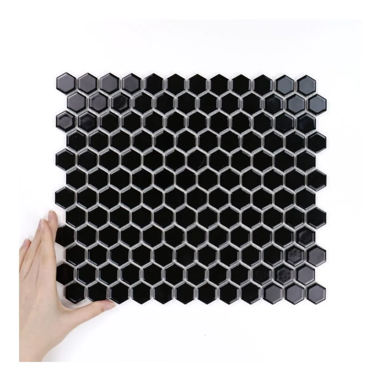 Raw Decor Heksagon Mały Czarny Połysk