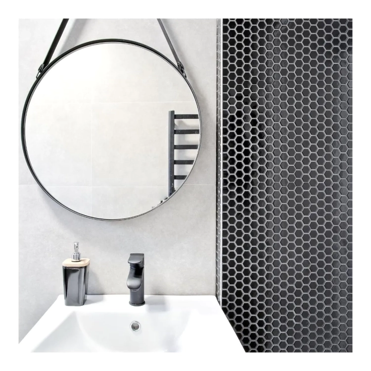 Raw Decor Heksagon Mały Czarny Połysk