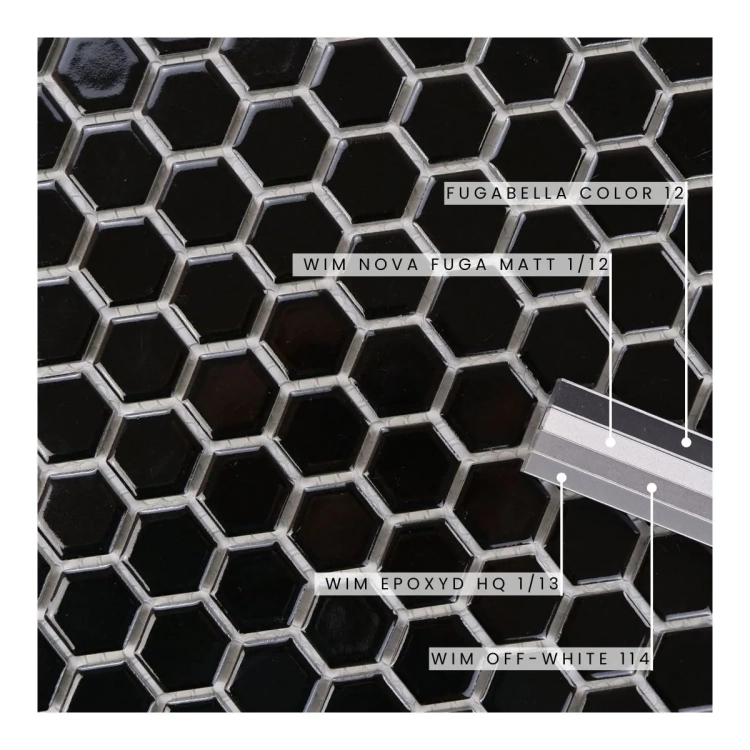 Raw Decor Heksagon Mały Czarny Połysk