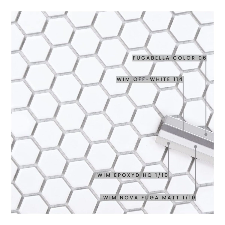 Raw Decor Heksagon Mały Biały Matowy mozaika plastry miodu