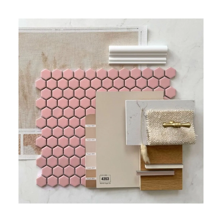 Raw Decor Heksagon Mały Pink Matowy mozaika plastry miodu
