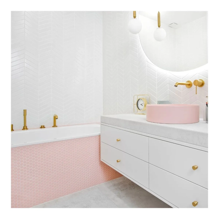 Raw Decor Heksagon Mały Pink Matowy mozaika plastry miodu