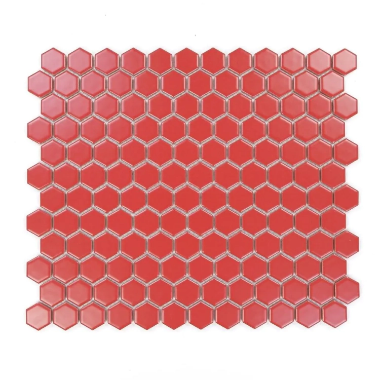 Raw Decor Heksagon Mały Czerwony Matowy mozaika plastry miodu