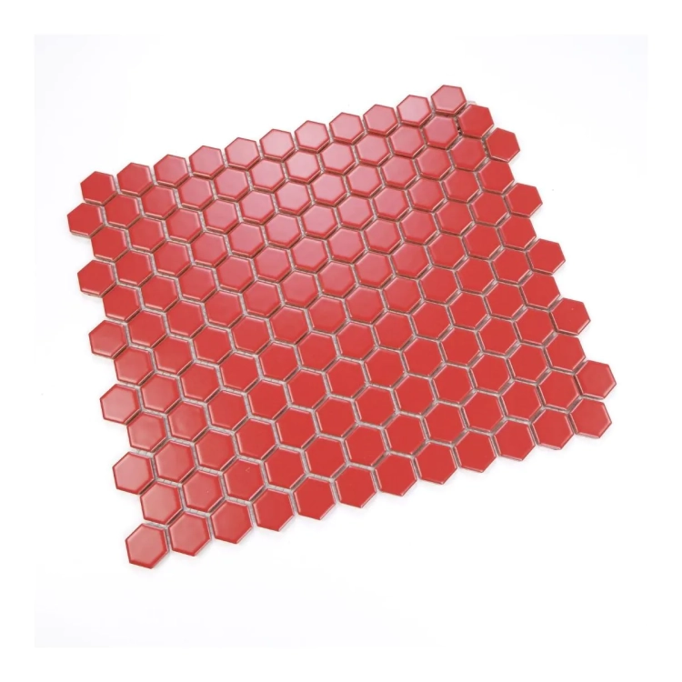 Raw Decor Heksagon Mały Czerwony Matowy mozaika plastry miodu