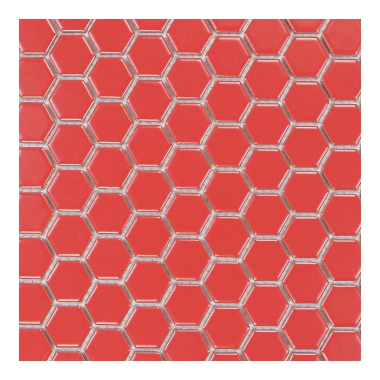 Raw Decor Heksagon Mały Czerwony Matowy mozaika plastry miodu